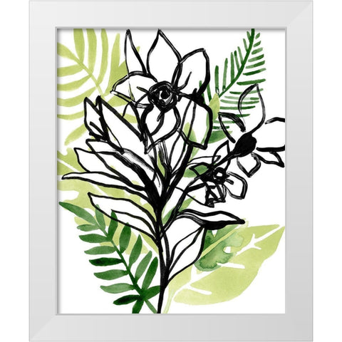 Tropical Sketchbook II White Modern Wood Framed Art Print by Vess, June Erica