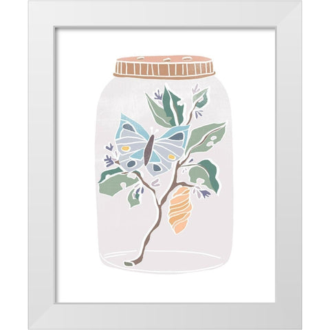 Nature Jar II White Modern Wood Framed Art Print by Vess, June Erica