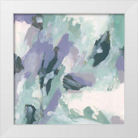 Marbled Periwinkle I White Modern Wood Framed Art Print by Vess, June Erica