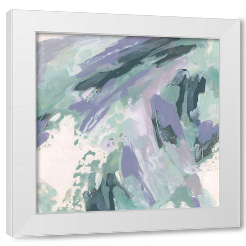 Marbled Periwinkle II White Modern Wood Framed Art Print by Vess, June Erica