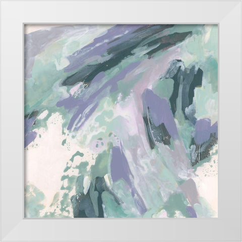 Marbled Periwinkle II White Modern Wood Framed Art Print by Vess, June Erica