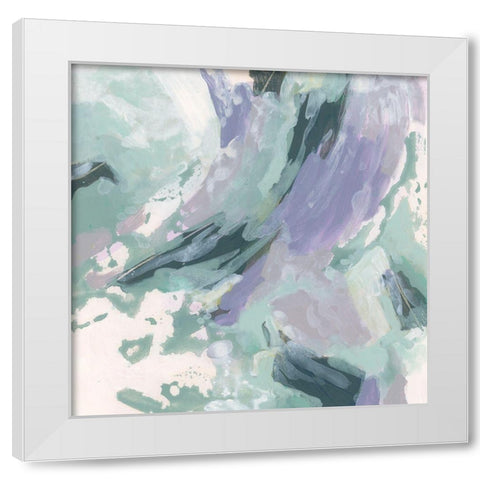 Marbled Periwinkle III White Modern Wood Framed Art Print by Vess, June Erica