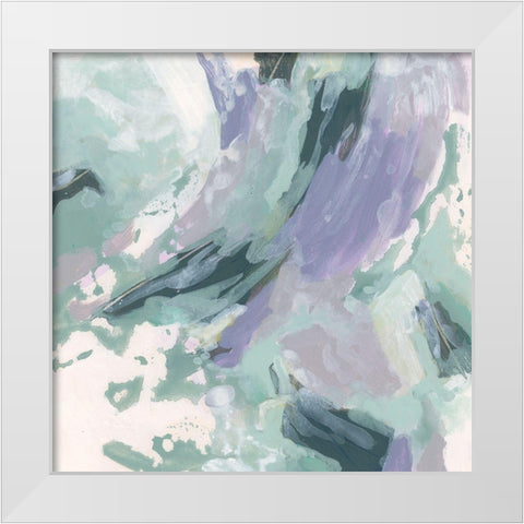 Marbled Periwinkle III White Modern Wood Framed Art Print by Vess, June Erica