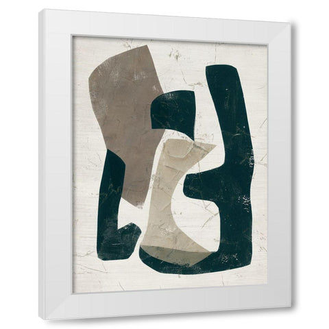 UA Impasto Puzzle I White Modern Wood Framed Art Print by Vess, June Erica