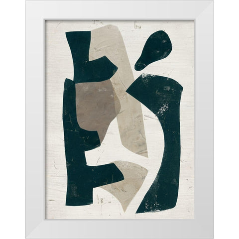 UA Impasto Puzzle II White Modern Wood Framed Art Print by Vess, June Erica