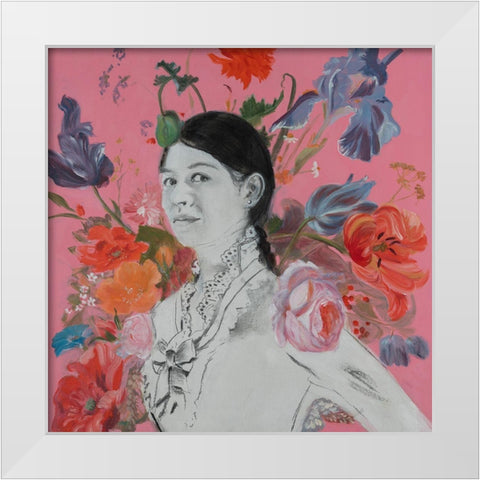 Lady Florals II White Modern Wood Framed Art Print by Iafrate, Sandra