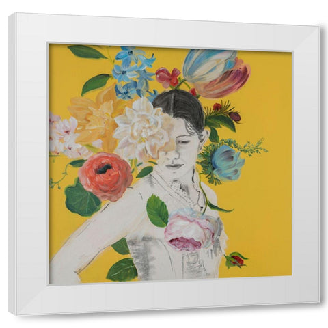 Lady Florals III White Modern Wood Framed Art Print by Iafrate, Sandra