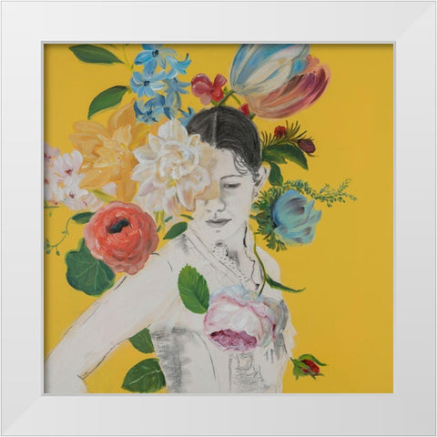 Lady Florals III White Modern Wood Framed Art Print by Iafrate, Sandra