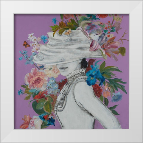 Lady Florals IV White Modern Wood Framed Art Print by Iafrate, Sandra