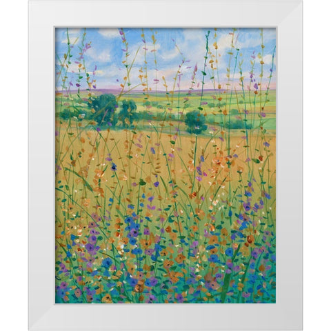 Wildflower Path I White Modern Wood Framed Art Print by OToole, Tim