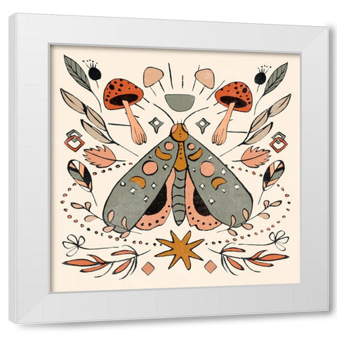 Luna Moths III White Modern Wood Framed Art Print by Wang, Melissa