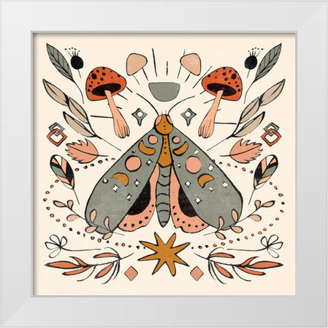 Luna Moths III White Modern Wood Framed Art Print by Wang, Melissa