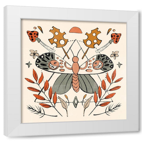 Luna Moths V White Modern Wood Framed Art Print by Wang, Melissa