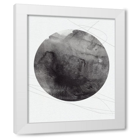 Graphite Moon I White Modern Wood Framed Art Print by Green, Jacob