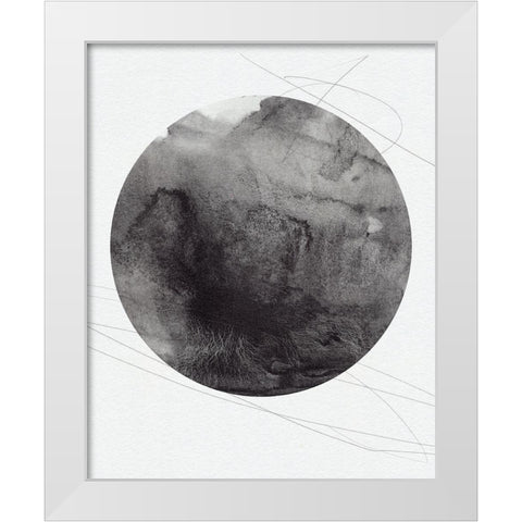 Graphite Moon I White Modern Wood Framed Art Print by Green, Jacob