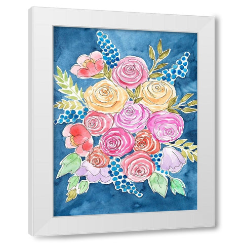 Floral Gaze II White Modern Wood Framed Art Print by Moore, Regina