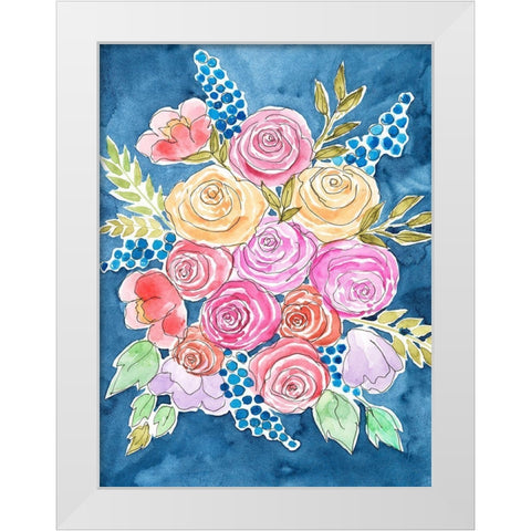 Floral Gaze II White Modern Wood Framed Art Print by Moore, Regina