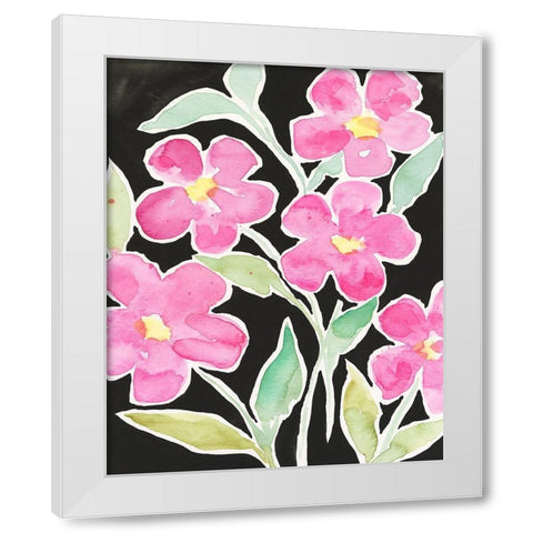 Floral Choir White Modern Wood Framed Art Print by Moore, Regina