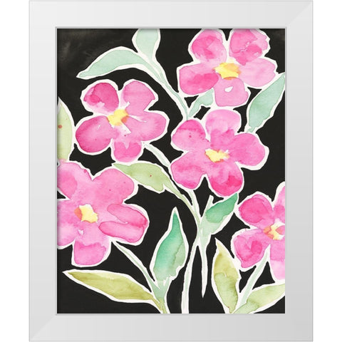 Floral Choir White Modern Wood Framed Art Print by Moore, Regina
