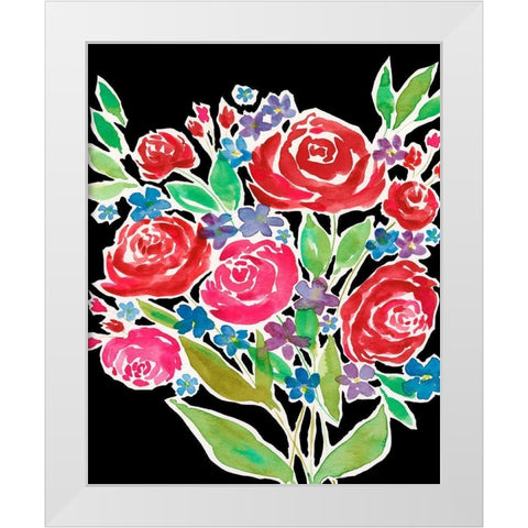 Floral Choir Bouquet White Modern Wood Framed Art Print by Moore, Regina
