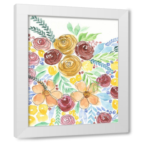 Flower Carousel I White Modern Wood Framed Art Print by Moore, Regina