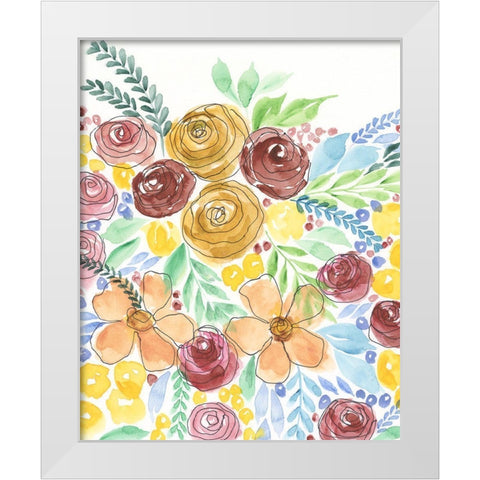 Flower Carousel I White Modern Wood Framed Art Print by Moore, Regina