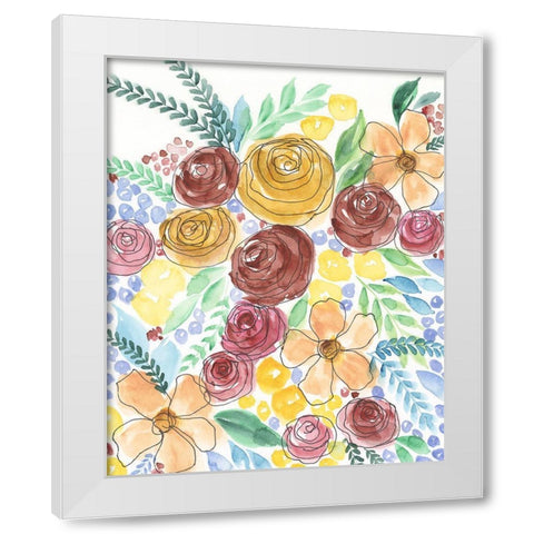 Flower Carousel II White Modern Wood Framed Art Print by Moore, Regina