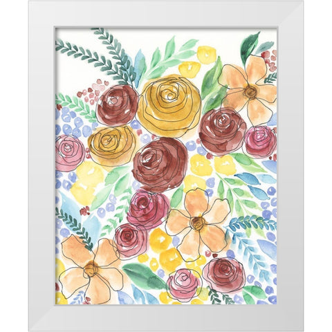 Flower Carousel II White Modern Wood Framed Art Print by Moore, Regina