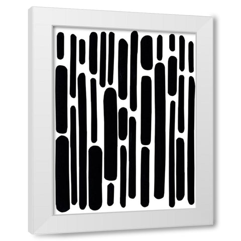Shuffle I White Modern Wood Framed Art Print by Moore, Regina