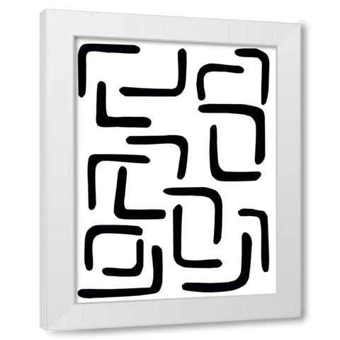 Shuffle III White Modern Wood Framed Art Print by Moore, Regina