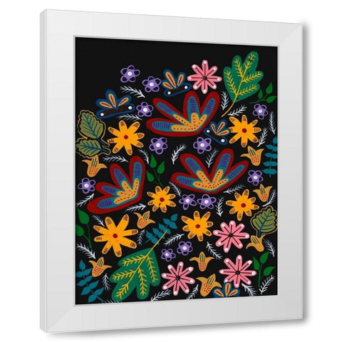 Muddled Flowers I White Modern Wood Framed Art Print by Moore, Regina