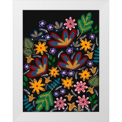 Muddled Flowers I White Modern Wood Framed Art Print by Moore, Regina