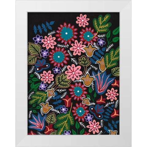 Muddled Flowers II White Modern Wood Framed Art Print by Moore, Regina