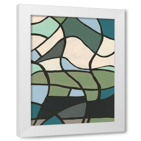 Multicolor Stained Glass II White Modern Wood Framed Art Print by Moore, Regina