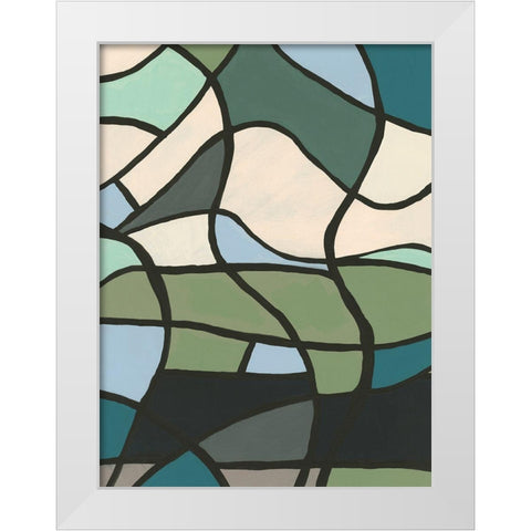 Multicolor Stained Glass II White Modern Wood Framed Art Print by Moore, Regina