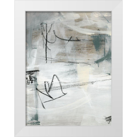 Custom Abstract Map Lines I White Modern Wood Framed Art Print by Parker, Jennifer Paxton