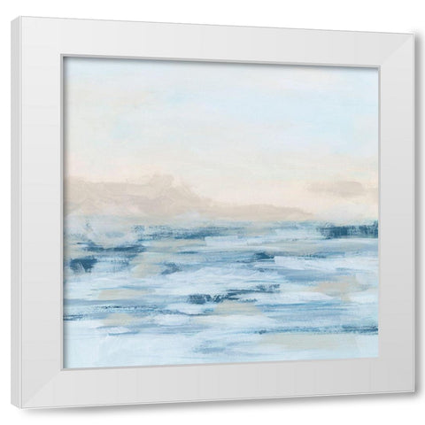 Distant Tides II White Modern Wood Framed Art Print by Vess, June Erica