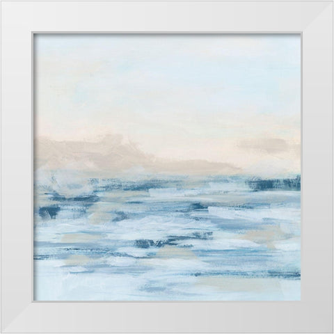 Distant Tides II White Modern Wood Framed Art Print by Vess, June Erica