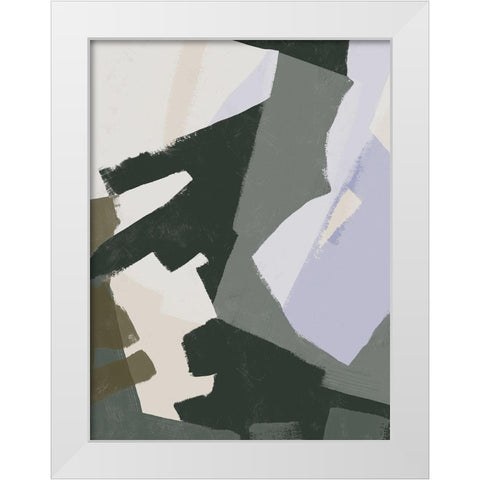 Custom Interlocking Rhythm I White Modern Wood Framed Art Print by Vess, June Erica