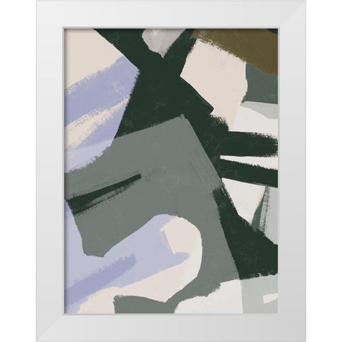 Custom Interlocking Rhythm II White Modern Wood Framed Art Print by Vess, June Erica
