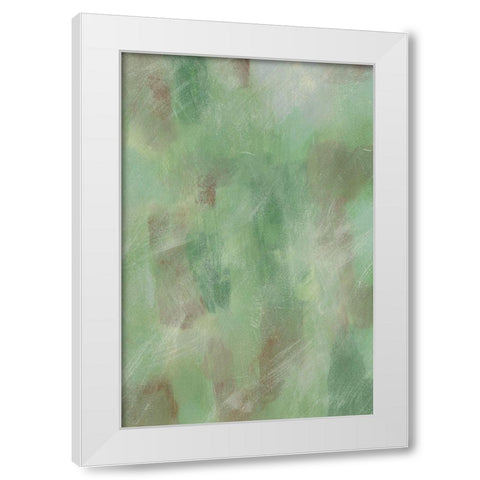 Green Shadows I White Modern Wood Framed Art Print by Moore, Regina