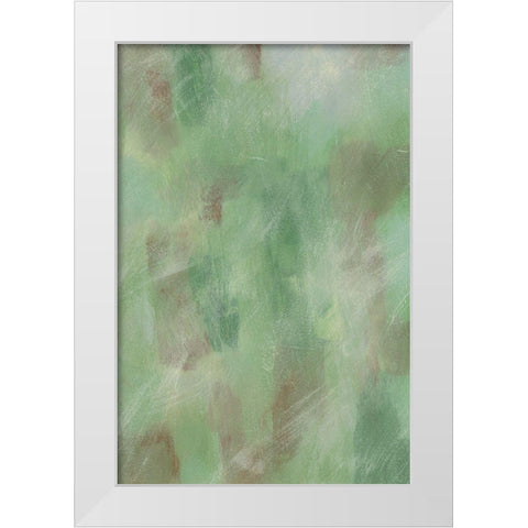 Green Shadows I White Modern Wood Framed Art Print by Moore, Regina