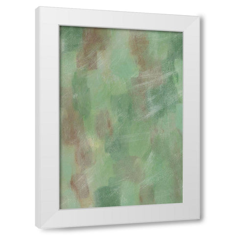Green Shadows II White Modern Wood Framed Art Print by Moore, Regina