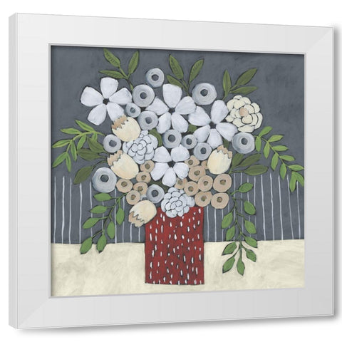 Flowers For You I White Modern Wood Framed Art Print by Moore, Regina