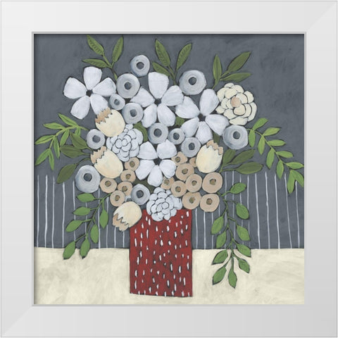 Flowers For You I White Modern Wood Framed Art Print by Moore, Regina