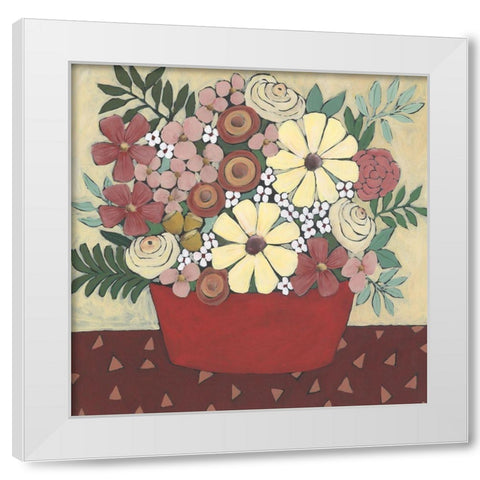Inspired Flowers I White Modern Wood Framed Art Print by Moore, Regina