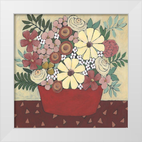 Inspired Flowers I White Modern Wood Framed Art Print by Moore, Regina