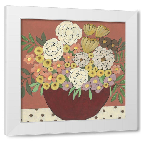 Inspired Flowers II White Modern Wood Framed Art Print by Moore, Regina