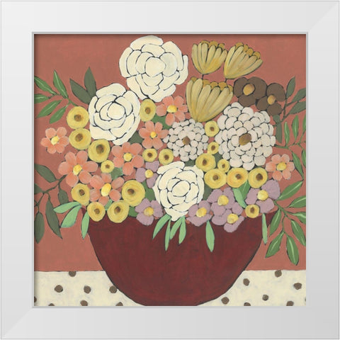 Inspired Flowers II White Modern Wood Framed Art Print by Moore, Regina