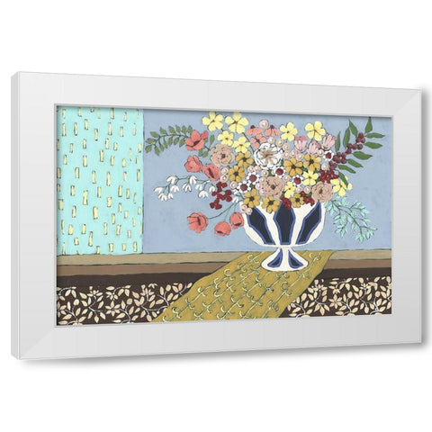 Flowers Blooming White Modern Wood Framed Art Print by Moore, Regina
